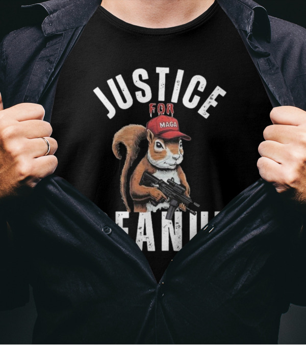 Justice For Peanut Maga Squirrel With Hat And Rifle T-Shirt