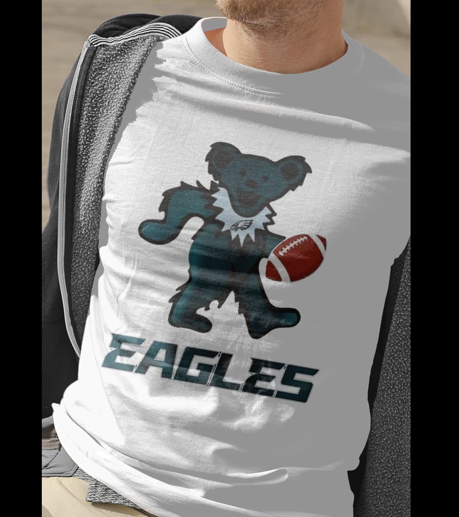 Eagles Football Bear With Grateful Dead Influence T-Shirt