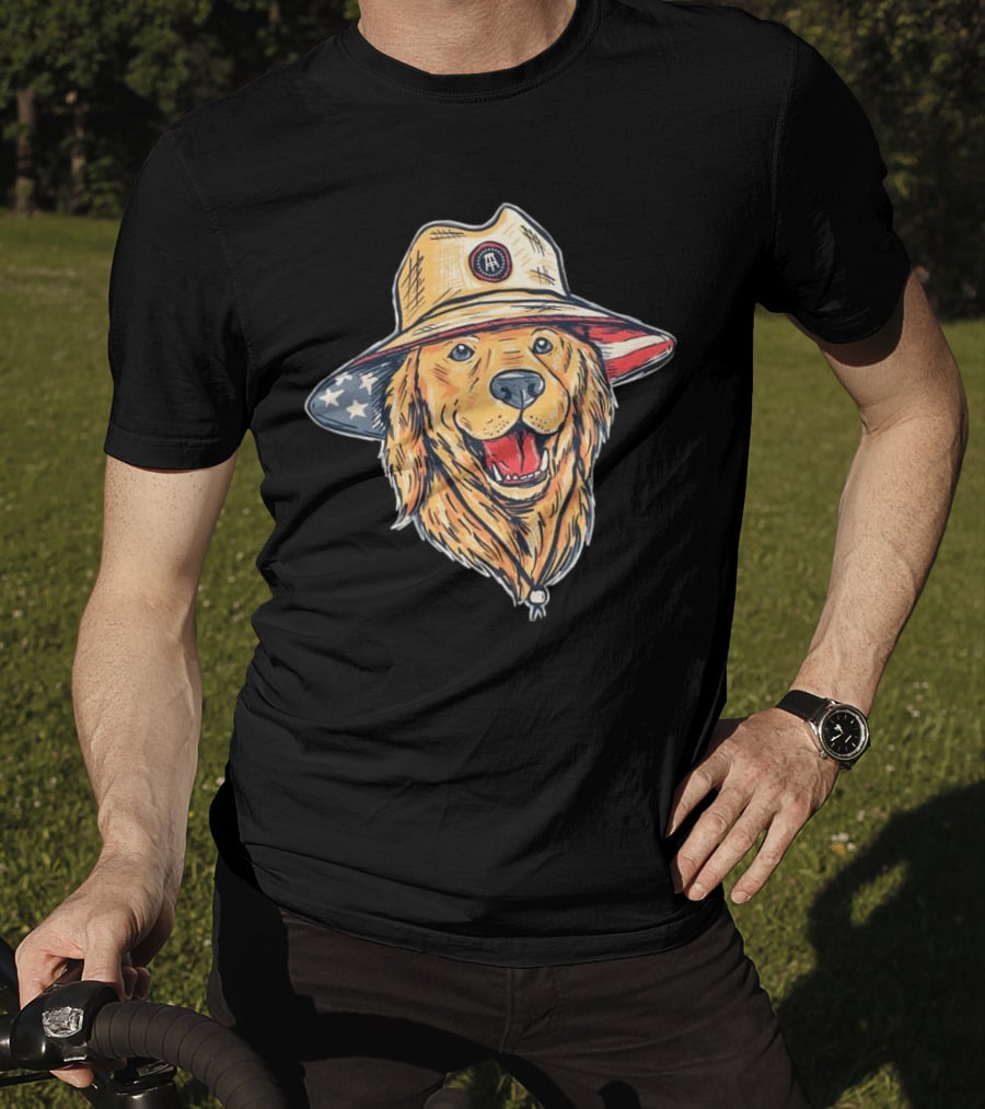 American Dog Bucket Hat USA Flag T-Shirt
