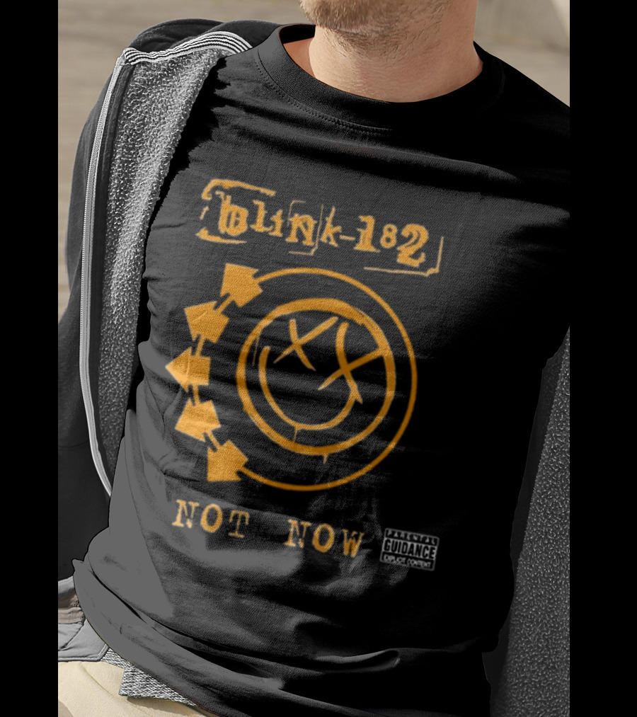 Blink-182 Not Now Greatest Hits Album Parental Advisory Smiley T-Shirt
