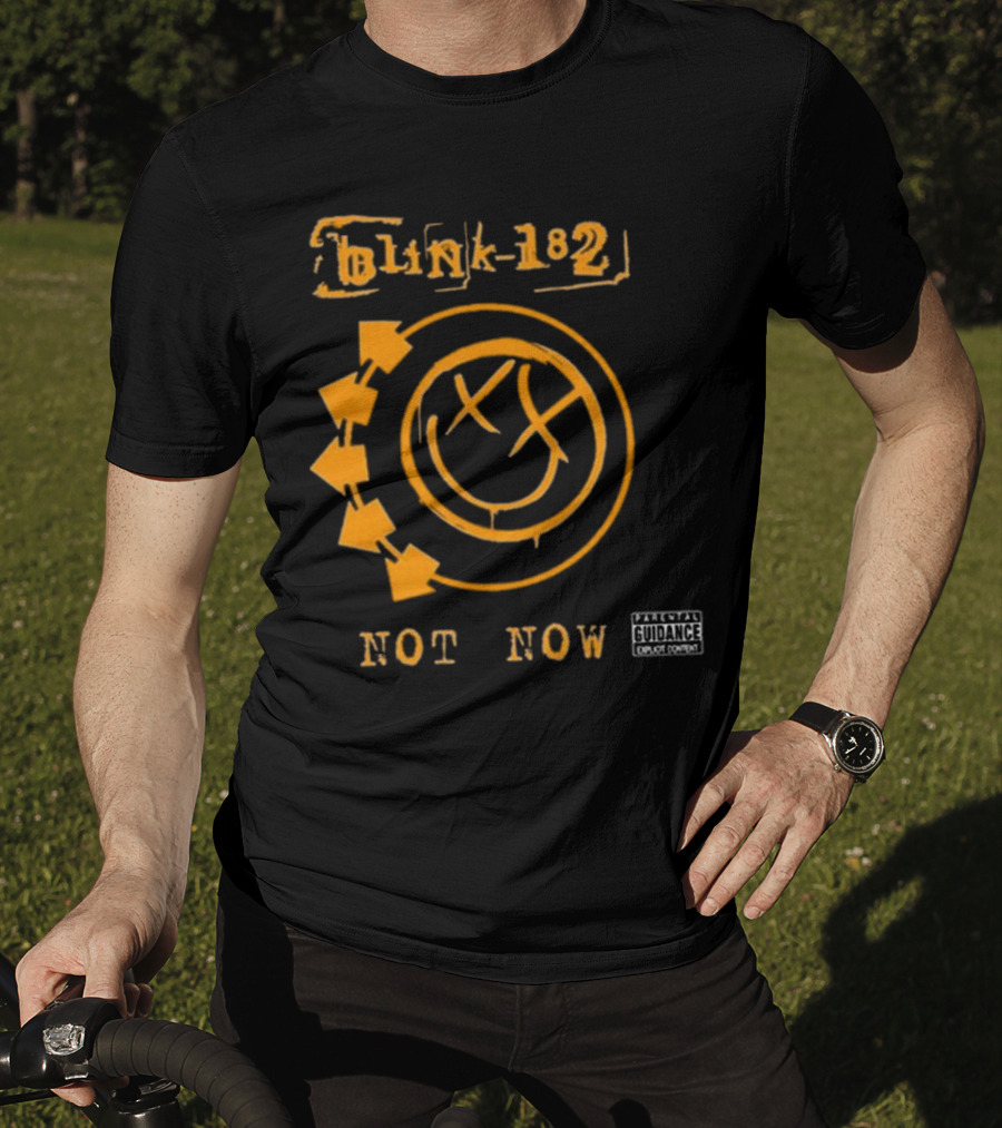 Blink-182 Not Now Greatest Hits Album Parental Advisory Smiley T-Shirt