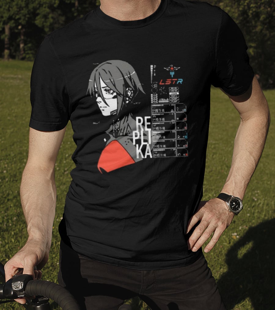 REPLIKA LSTR Wake Up Signalis Character Profile Black T-Shirt