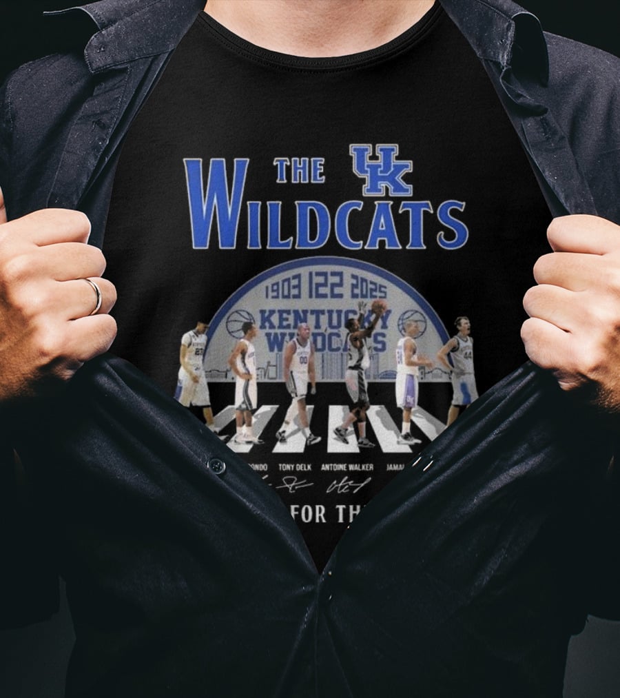 The Kentucky Wildcats 1903-2025 Signatures Thank You For The Memories Anthony Davis Rajon Rondo Tony Delk Antoine Walker Jamal Mashburn Dan Issel T-Shirt