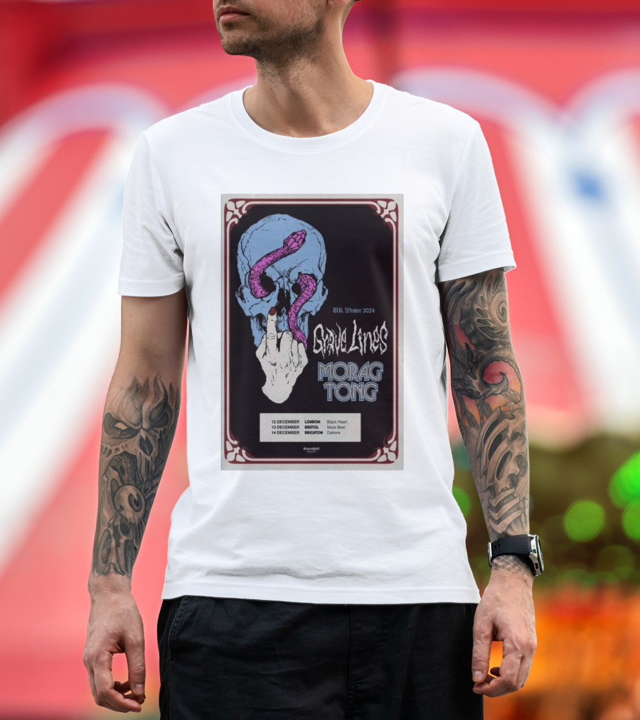UK Winter 2024 Grave Lines Morag Tong December London Bristol Brighton T-Shirt