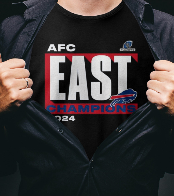 Buffalo Bills AFC East Champions 2024 Playoffs Big And Tall Conquer T-Shirt