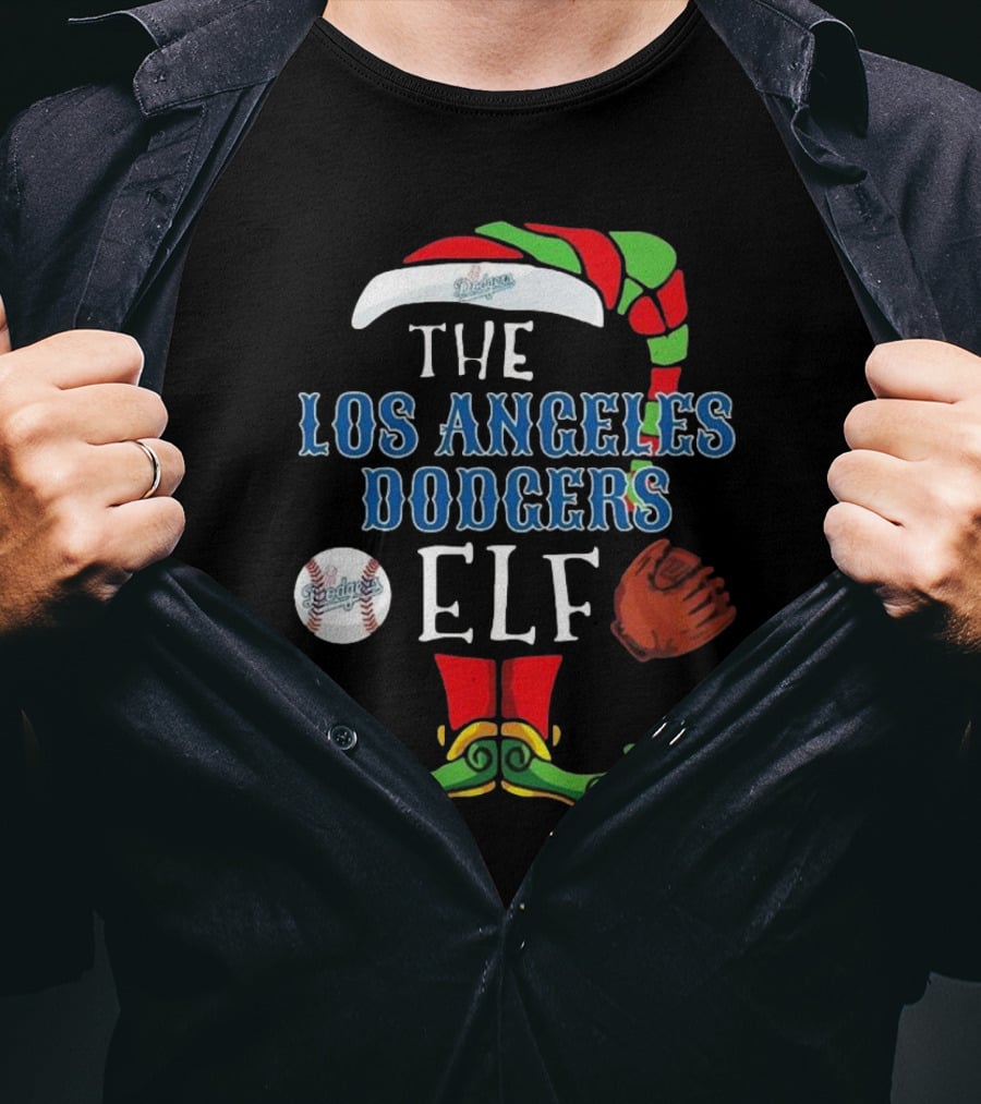 The Los Angeles Dodgers Elf Christmas Baseball T-Shirt