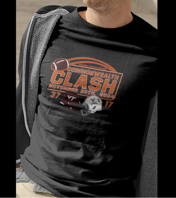 Virginia Tech Hokies Vs Virginia Cavaliers Commonwealth Clash November 30th 2024 Score 37 17 T-Shirt