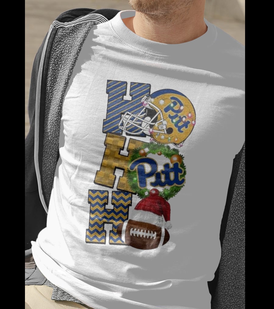 Pitt Christmas Game Day Ho Ho Ho Panthers Football T-Shirt