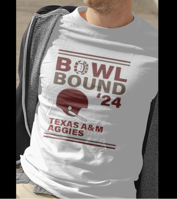 Texas A&M Aggies Bowl Bound '24 Helmet Football Championship T-Shirt
