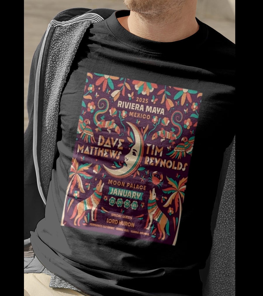 2025 Dave Matthews And Tim Reynolds Riviera Maya Festival At Moon Palace Mexico January 23-26 With Special Guests Lord Huron T-Shirt