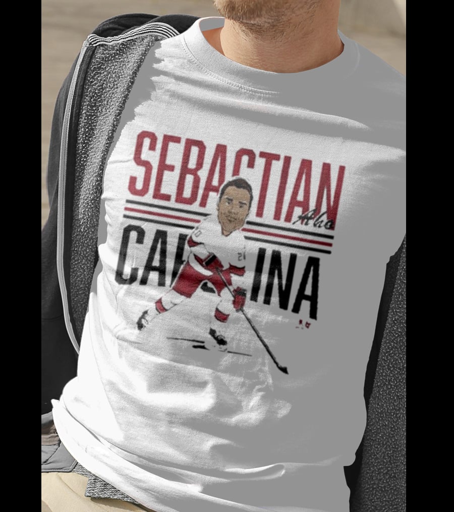 Sebastian Aho Carolina Ice Hockey Caricature T-Shirt