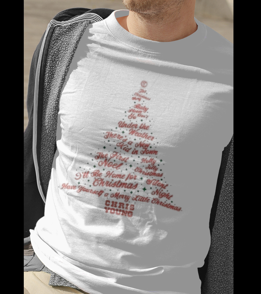 Chris Young Christmas Tree Songs Silent Night Holly Jolly Noel T-Shirt