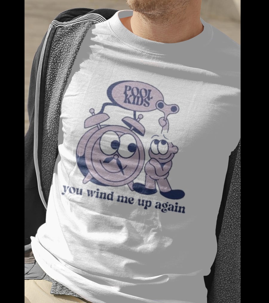 POOK KIDS Cartoon Clock Character You Wind Me Up Again T-Shirt