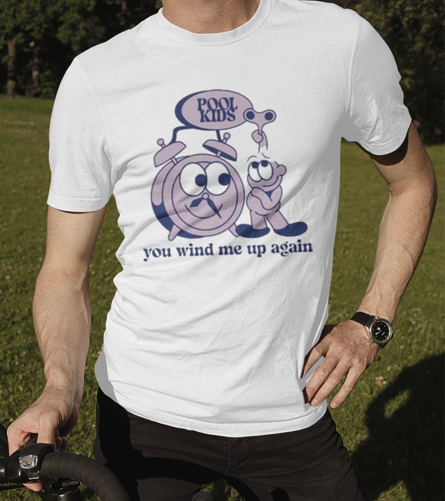 POOK KIDS Cartoon Clock Character You Wind Me Up Again T-Shirt