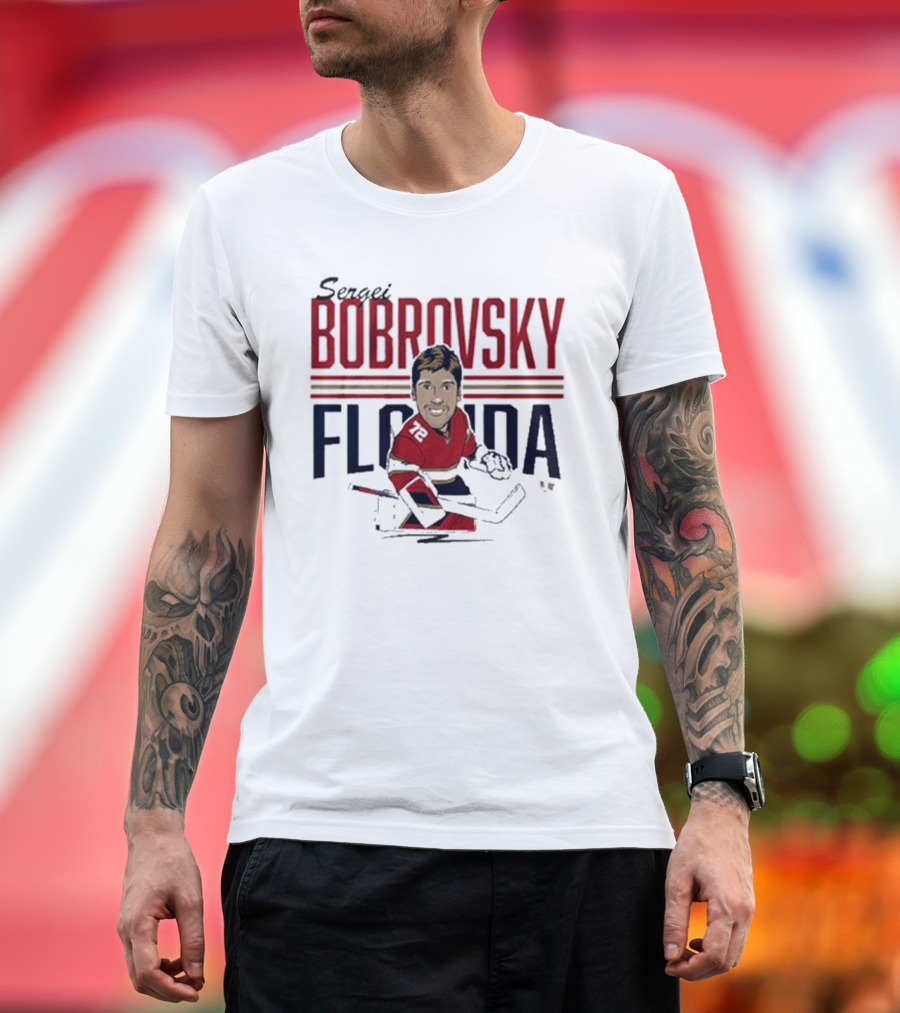 Sergei Bobrovsky Florida Hockey Caricature T-Shirt