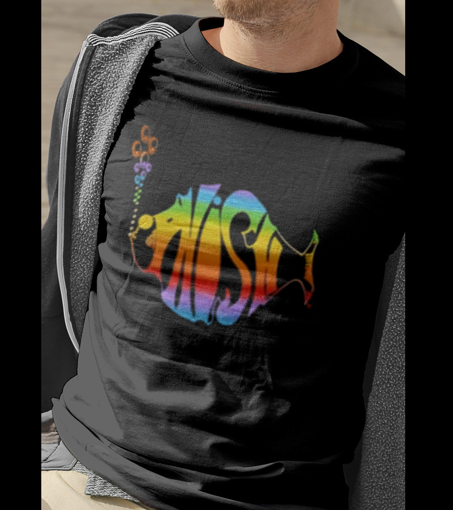 Phish Rainbow Lodgewood Fish Shaped T-Shirt