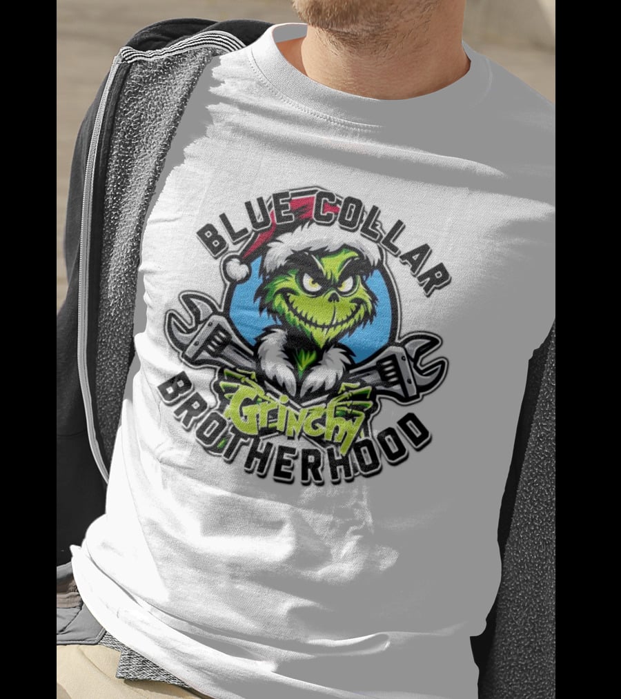 Blue Collar Grinchy Brotherhood Merry Christmas The Grinch T-Shirt