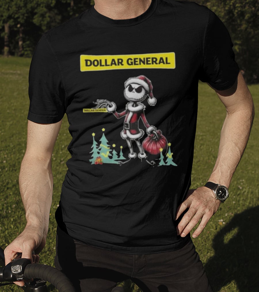 Santa Jack Skellington Dollar General Merry Christmas T-Shirt