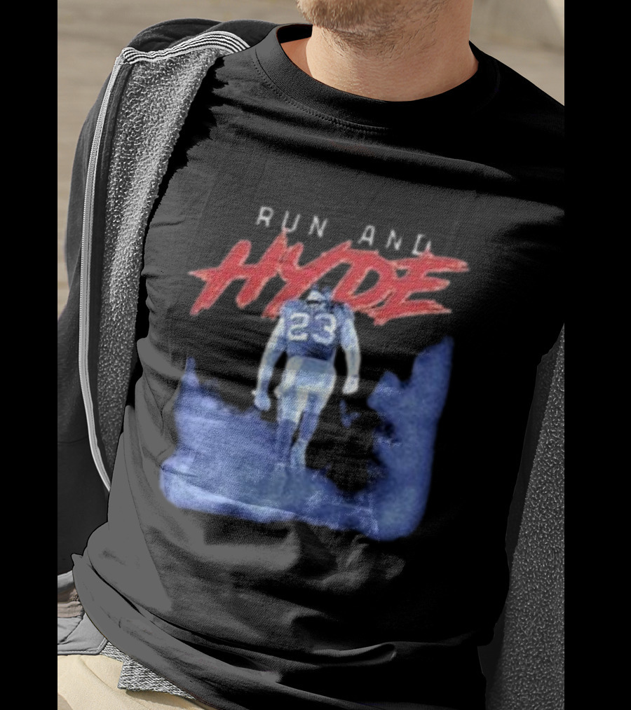 Run And Hyde Football 23 Blue Smoke Trail T-Shirt