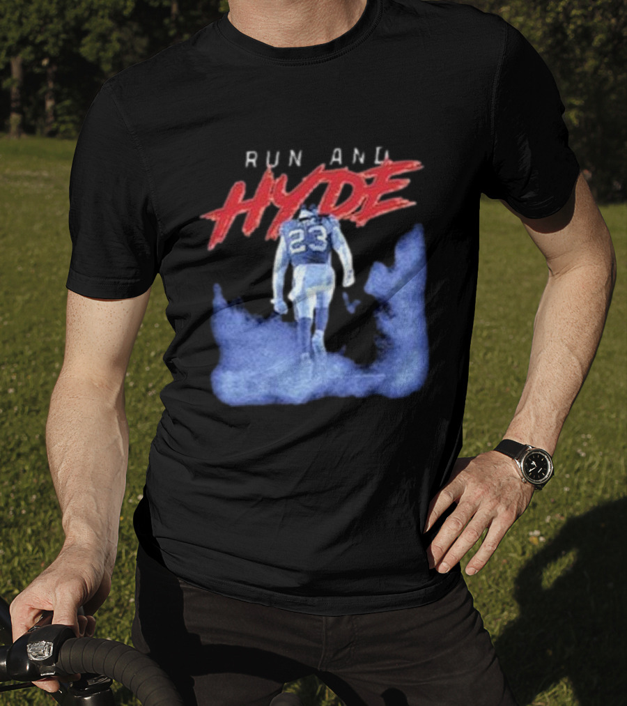 Run And Hyde Football 23 Blue Smoke Trail T-Shirt