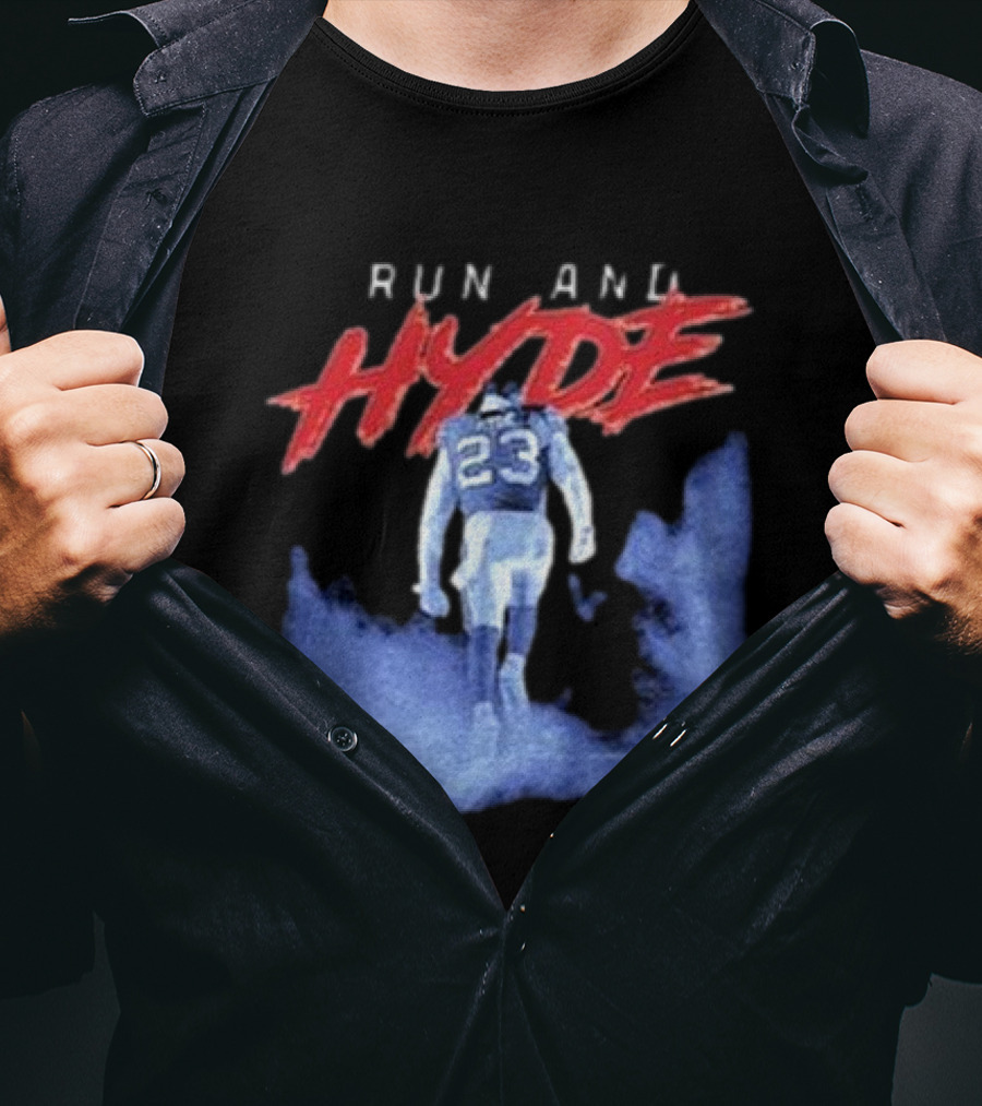 Run And Hyde Football 23 Blue Smoke Trail T-Shirt