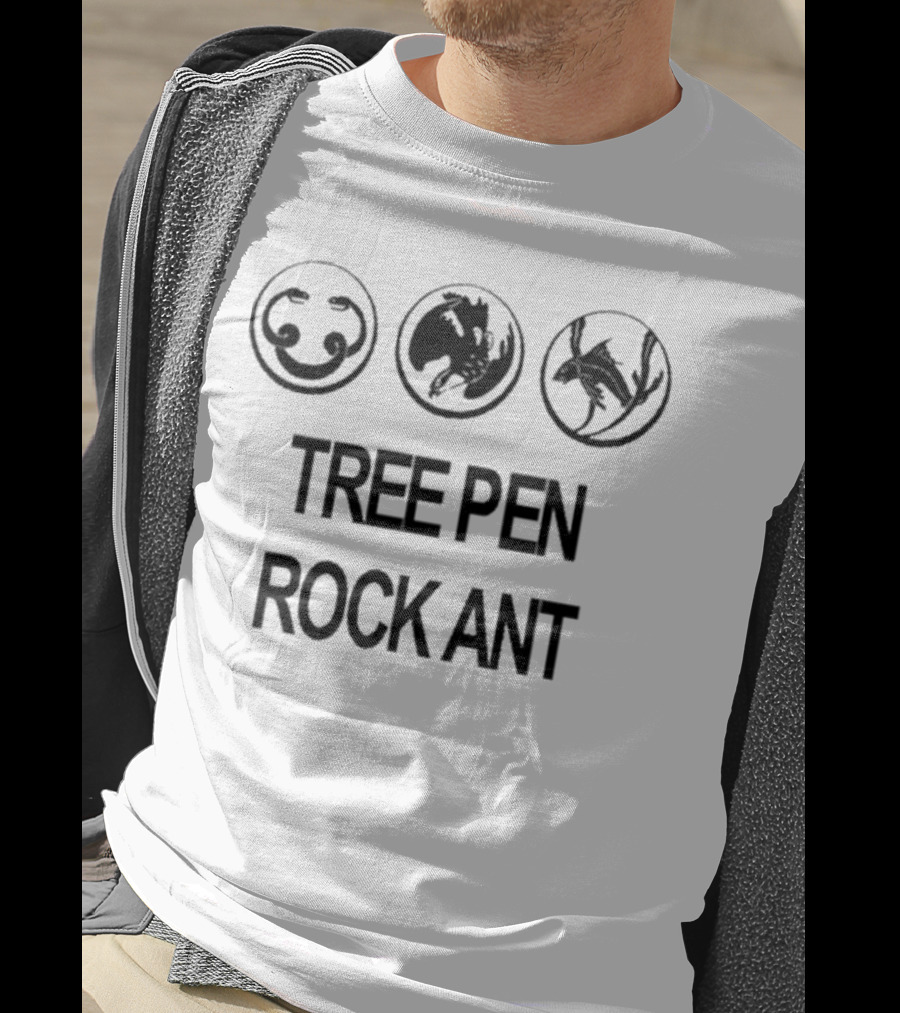 Tree Pen Rock Ant Symbolic Circles T-Shirt