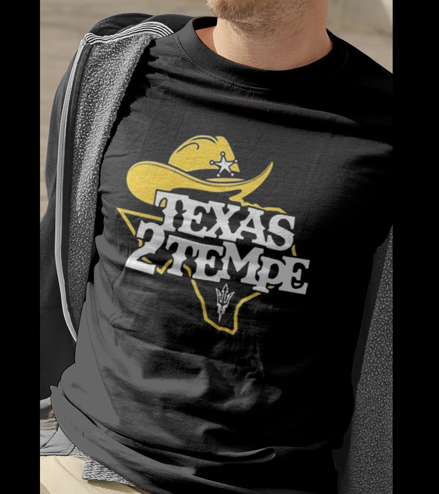 Kenny Dillingham Texas 2 Tempe Cowboy Hat State Outline Pitchfork T-Shirt