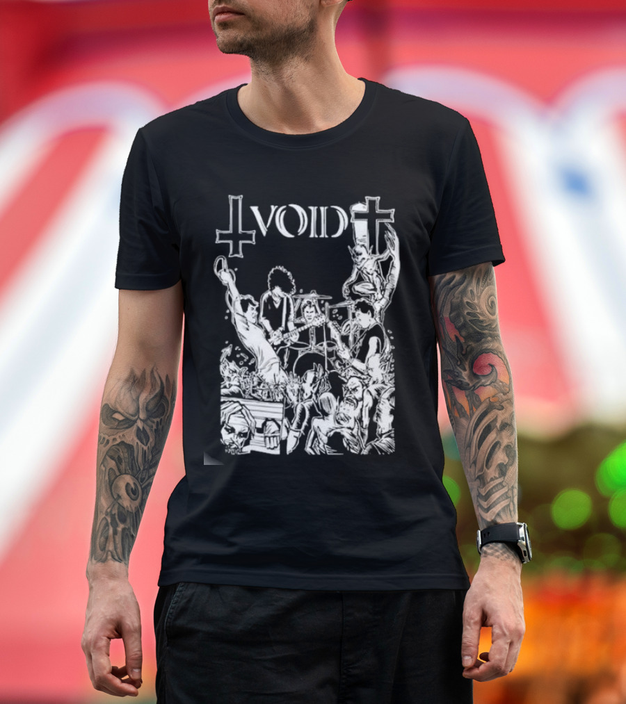 Void Time to Die Band Artwork with Crosses and Skeletons T-Shirt