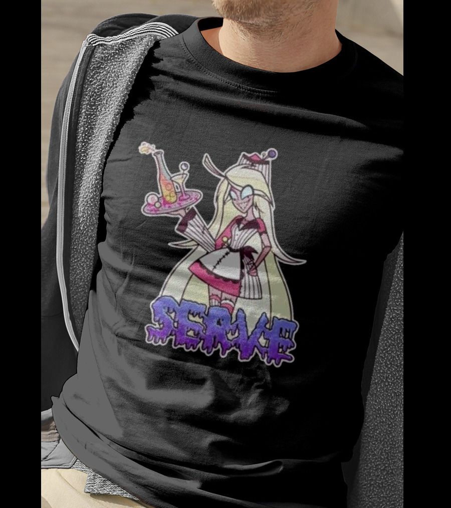 Weeby Newz Serve Demon Weeby Anime Character With Potion Tray T-Shirt