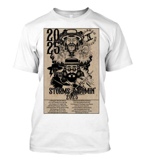 IV And The Strange Band Storms A-Comin Tour 2025 Lightning Luke Solemn Lines T-Shirt