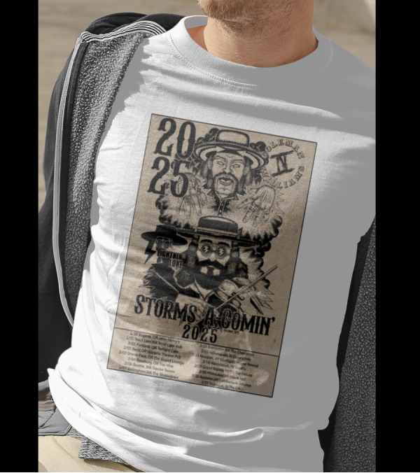 IV And The Strange Band Storms A-Comin Tour 2025 Lightning Luke Solemn Lines T-Shirt