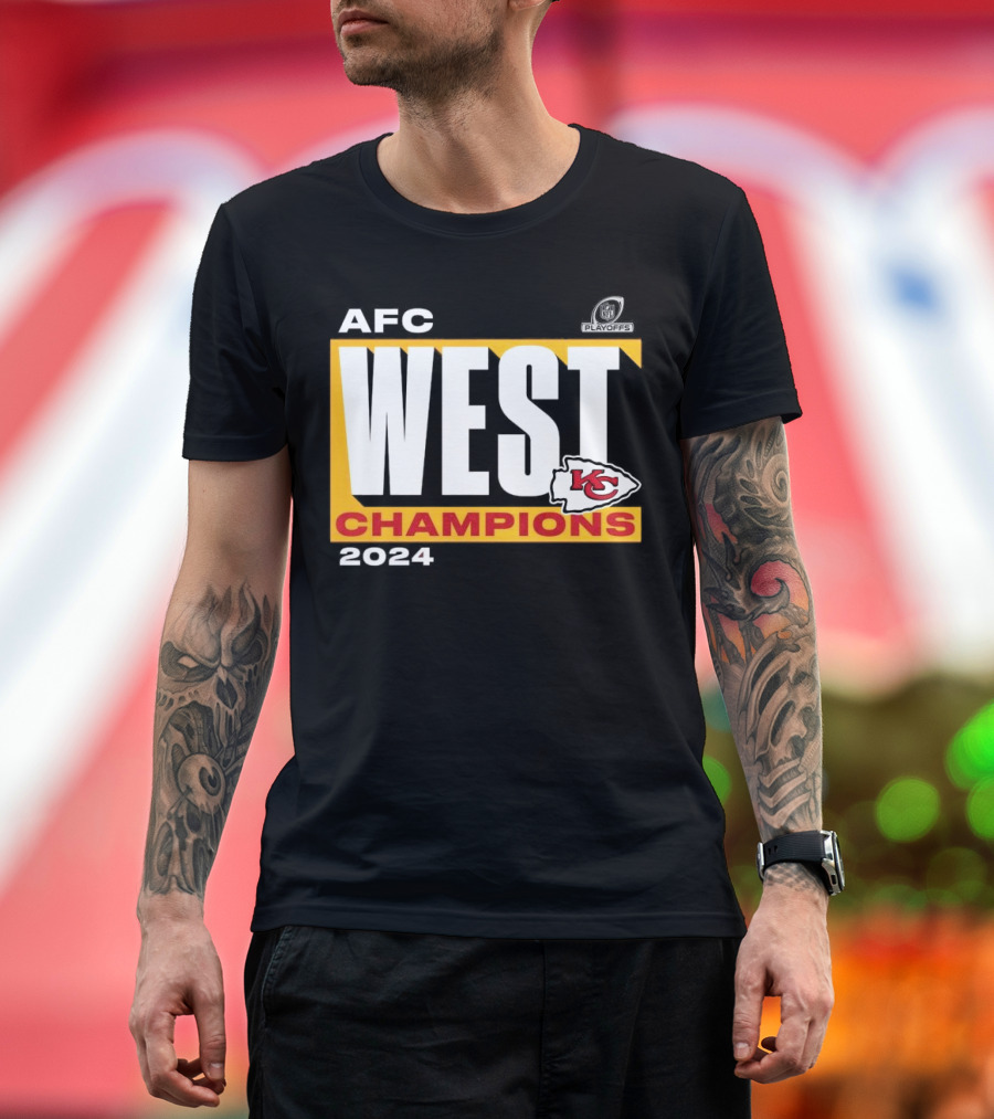 AFC West Champions 2024 Kansas City Chiefs Playoffs Victory T-Shirt