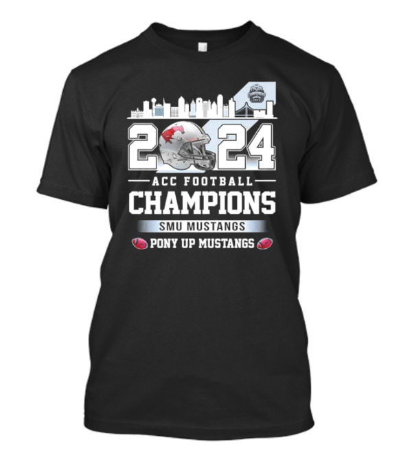 SMU Mustangs ACC Football Champions 2024 Pony Up Mustangs Skyline T-Shirt