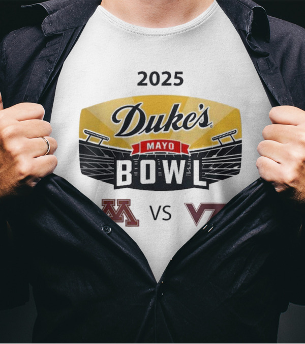 2025 Duke's Mayo Bowl Minnesota Golden Gophers Vs Virginia Tech Hokies T-Shirt