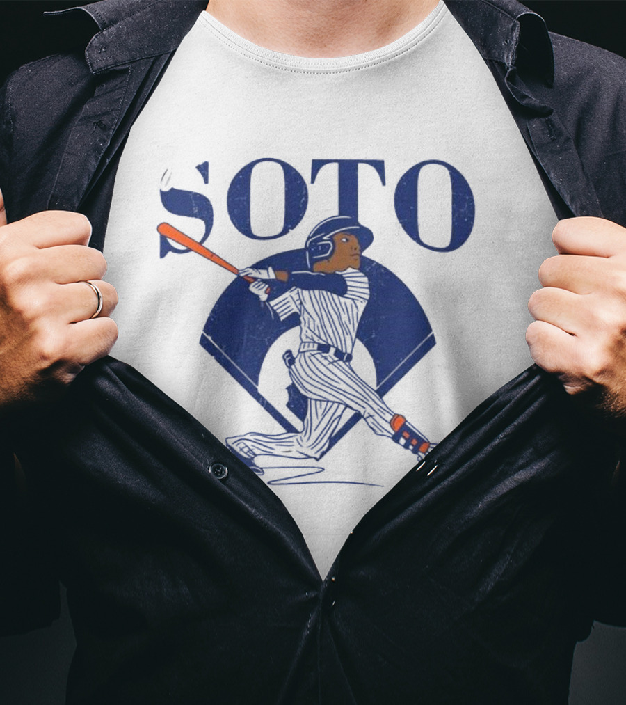 Soto Baseball Caricature Queens Diamond T-Shirt