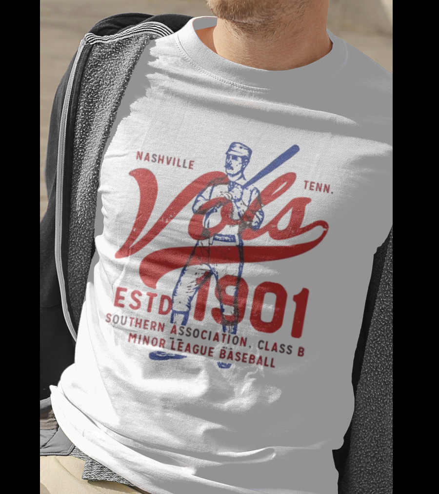 Nashville Vols Tenn ESTD 1901 Southern Association Class B Minor League Baseball T-Shirt