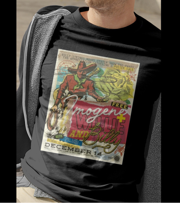 Billy Strings Moody Center Show Pre-Party Imogene Willie Tony Kamel Austin December 14 T-Shirt