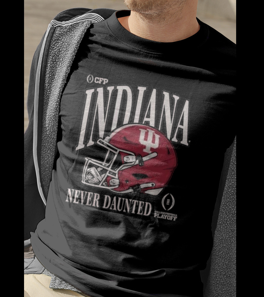 CFP Indiana Never Daunted College Football Playoff Helmet T-Shirt