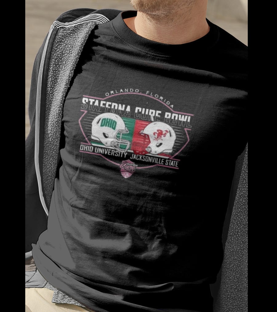 Orlando Florida Ohio University Jacksonville State StaffDNA Cure Bowl T-Shirt