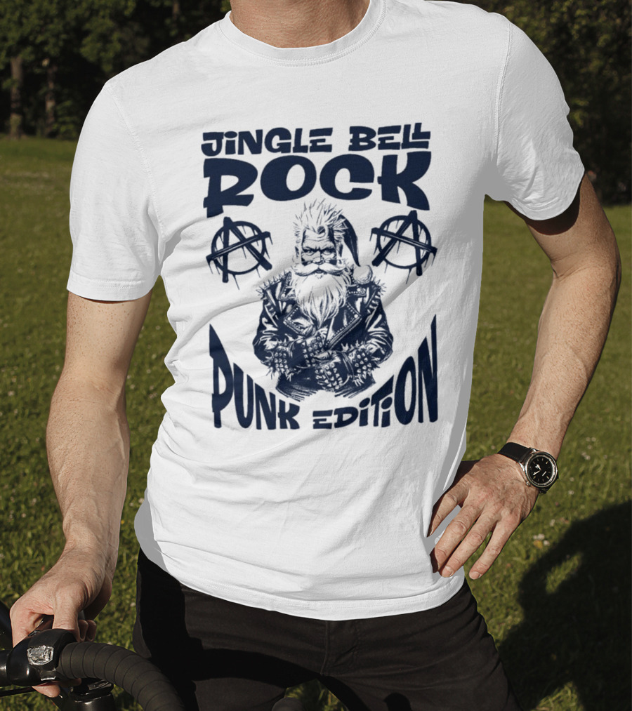 Jingle Bell Rock Punk Edition Anarchy Santa Claus T-Shirt