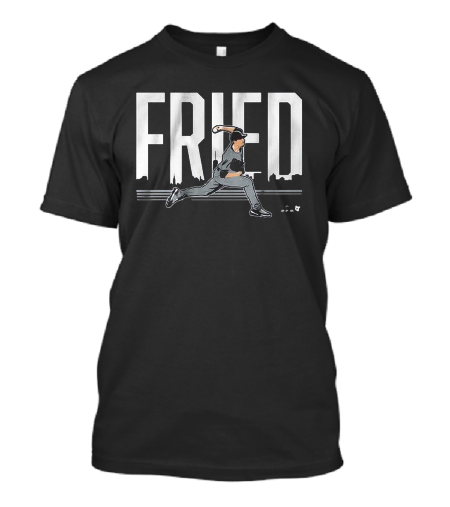 Fried Pitching Skyline New York T-Shirt