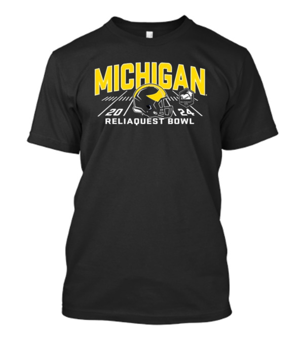 Michigan Wolverines 2024 ReliaQuest Bowl Helmet T-Shirt