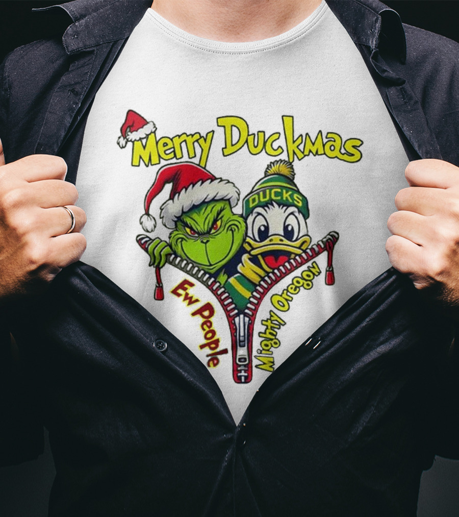 Merry Duckmas Ew People Mighty Oregon Ducks T-Shirt