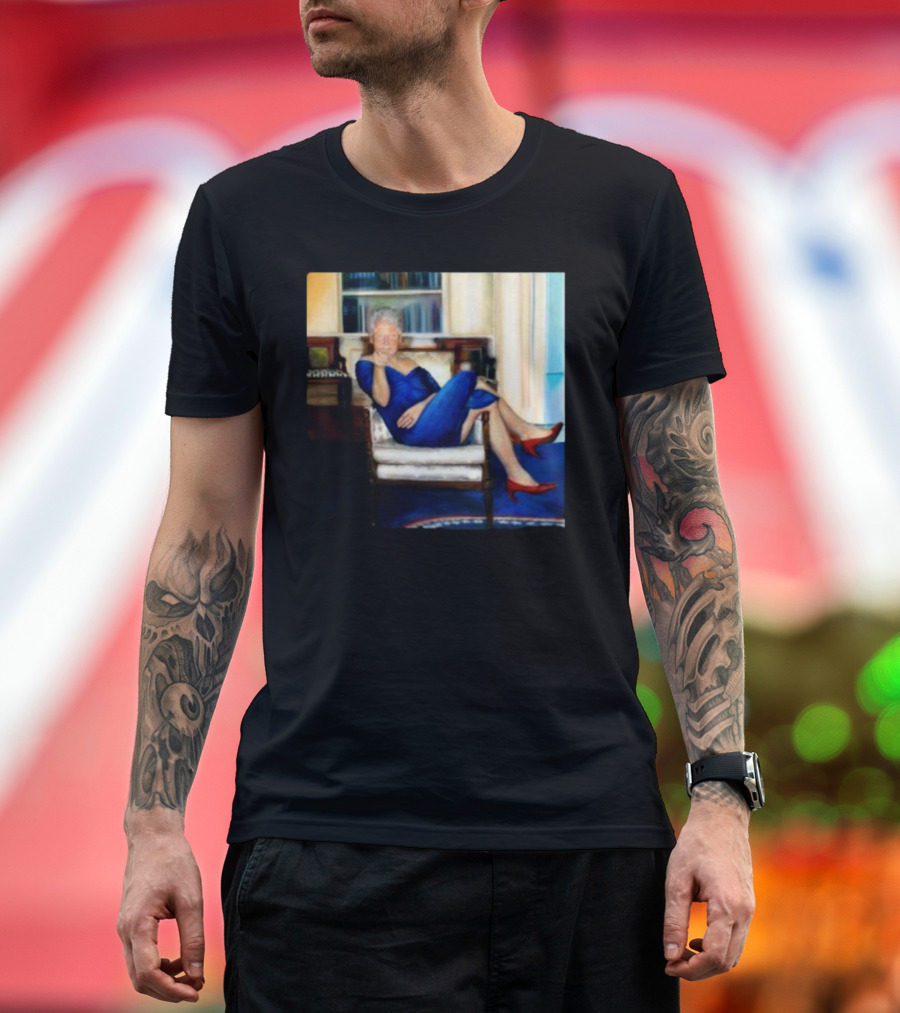 Bill Clinton Blue Dress Portrait in Jeffrey Epstein’s Home T-Shirt