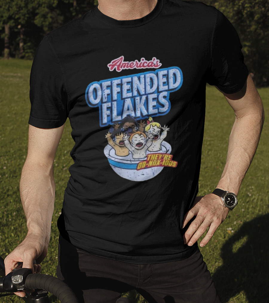 Derek Holland Wearing America's Offended Flakes They're Ob Nox Ious T-Shirt