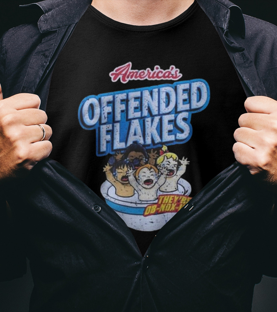 Derek Holland Wearing America's Offended Flakes They're Ob Nox Ious T-Shirt