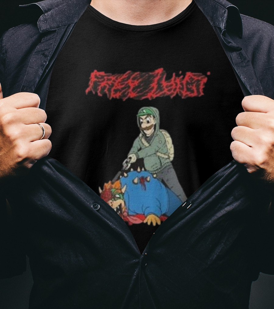 Free Luigi Mangione Sanguisugabogg Controversy Mario T-Shirt