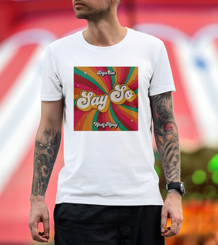 Doja Cat Say So Nicki Minaj Colorful Groovy Waves T-Shirt