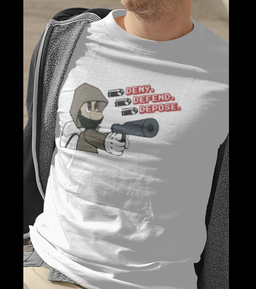 Luigi Mangione Deny Defend Depose Cartoon Character Gaming T-Shirt