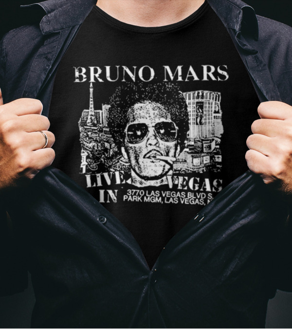 Bruno Mars Live In Vegas 3770 Las Vegas Blvd S Park MGM T-Shirt